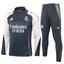 Conjunto Agasalho Treino Real Madrid 24/25 - Cinza e Branco